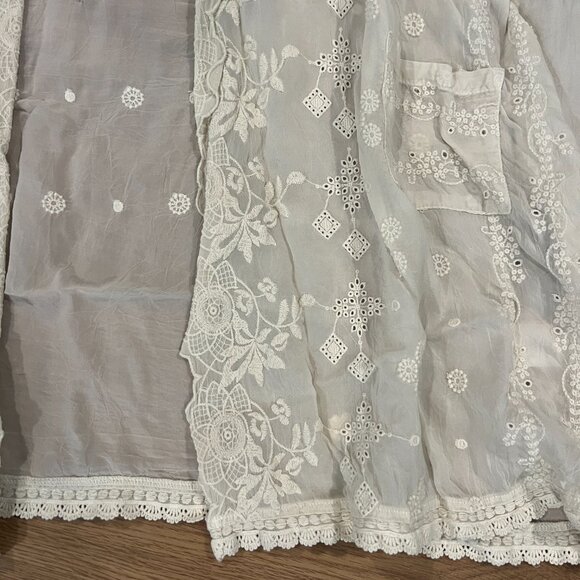 Johnny Was White Embroidered Cardigan Kimono Size Medium - Picture 4 of 7